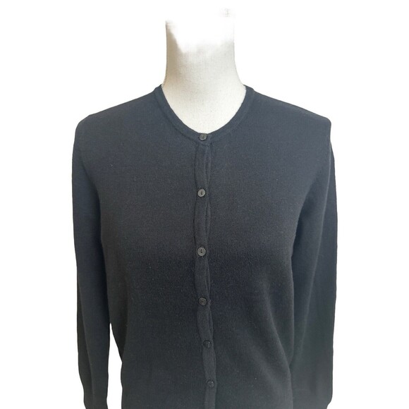 NWT Foxcroft Women's S Black Button Up Cardigan Sweater Cotton Cashmere - Picture 2 of 6